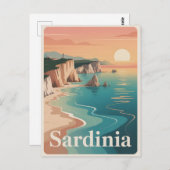 Sardinien Vintag minimalistisch Postkarte (Vorne/Hinten)