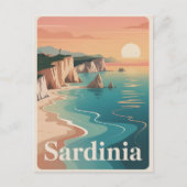 Sardinien Vintag minimalistisch Postkarte (Vorderseite)