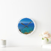 Sardiniens blaues Meer und Himmel mit mediterranem Runde Wanduhr (Zuhause)