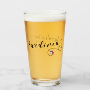 Sardinisches Flaggen-Herz, Sardinien Glas