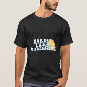Sardis Lake Mississippi Frau Retro Wavy Souvenir V T-Shirt