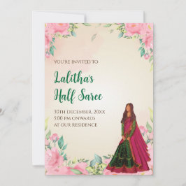 Saree Funktion laden als Digital Half Saree laden Einladung