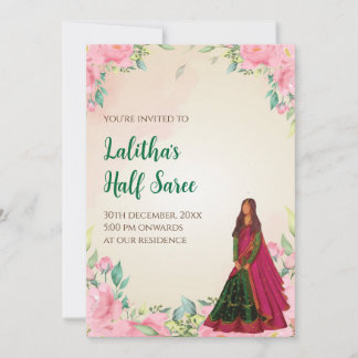 Saree Funktion laden als Digital Half Saree laden Einladung