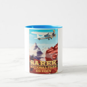 Sarek National Park Schweden Vintage Reiseplakat Zweifarbige Tasse