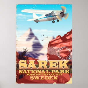 Sarek Nationalpark Schweden Vintage-Reiseposter Poster