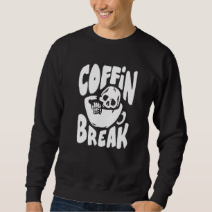 Sarg faul Clever Halloween-Kostüm Skelett Schädel Sweatshirt