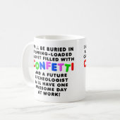Sarg mit Konfetti Lustiger Becher Kaffeetasse (Vorderseite Links)