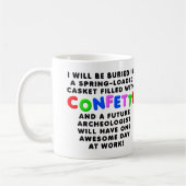 Sarg mit Konfetti Lustiger Becher Kaffeetasse (Links)
