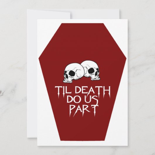 Sarg-(rote) Hochzeits-Einladung Einladung (Rückseite)