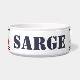 Sarge Patriotic Dog Bowl | EDITABLE Napf