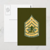 Sargent First Class - Militärischer Patch Postkarte (Vorne/Hinten)