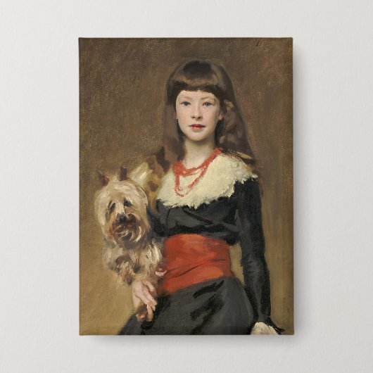 Sargent Mädchen mit Hund Beatrice Townsend Porträt Button (Vorderseite)