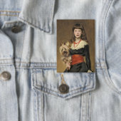 Sargent Mädchen mit Hund Beatrice Townsend Porträt Button (Insitu)