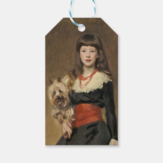 Sargent Mädchen mit Hund Beatrice Townsend Porträt Geschenkanhänger (Vorderseite)