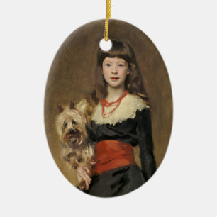 Sargent Mädchen mit Hund Beatrice Townsend Porträt Keramik Ornament