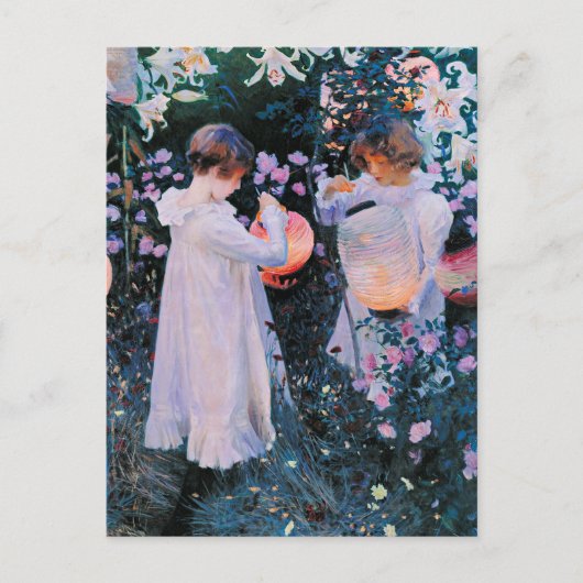 Sargent - Nelken, Lily, Lily, Rose Postkarte (Vorderseite)