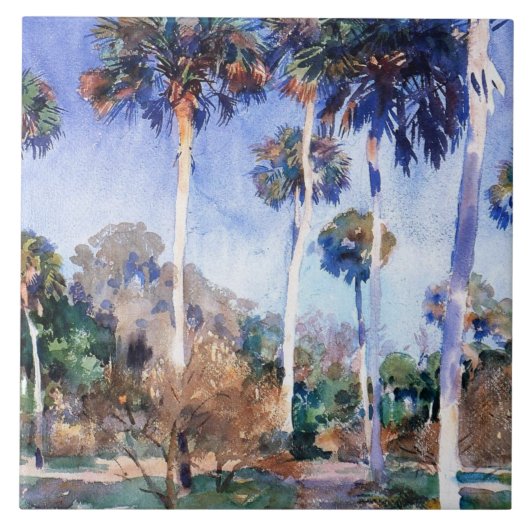 Sargent - Palms, ein John Singer Sargent Gemälde Fliese (Vorderseite)