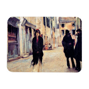 Sargent - Straße in Venedig, feine Kunst Magnet