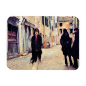 Sargent - Straße in Venedig, schöne Kunst Magnet (Horizontal)