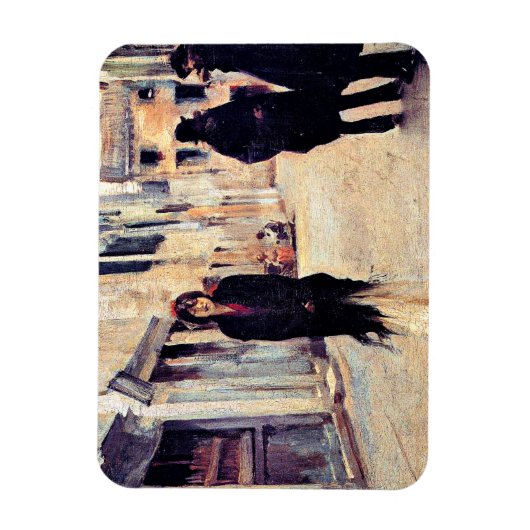 Sargent - Straße in Venedig, schöne Kunst Magnet (Vertikal)
