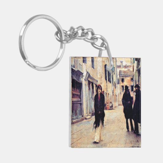 Sargent - Straße in Venedig, schöne Kunst Schlüsselanhänger (Vorderseite links)
