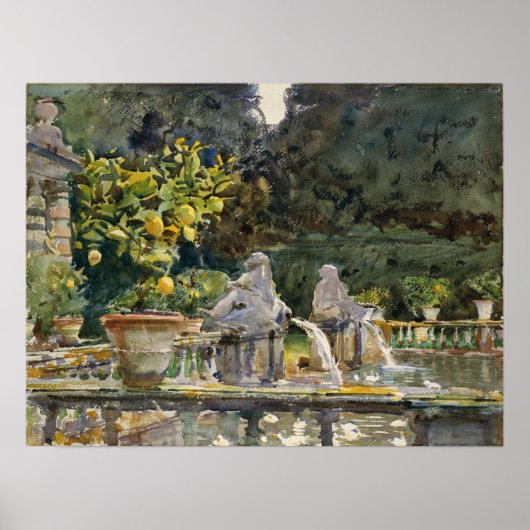 Sargent - Villa Di Marlia Lucca, Ein Brunnen Poster (Vorne)