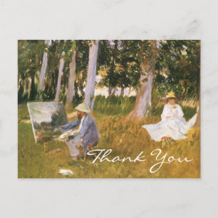 Sargents Claude Monet beim Malen Postkarte