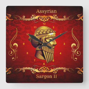 Sargon II Quadratische Wanduhr