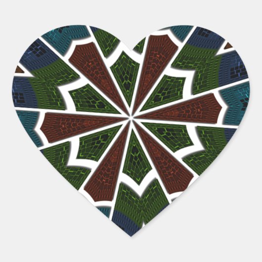 Sari Inspirierte Design mit komplizierten Details Herz-Aufkleber (Vorderseite)