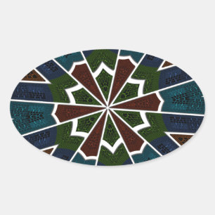 Sari Inspirierte Design mit komplizierten Details Ovaler Aufkleber