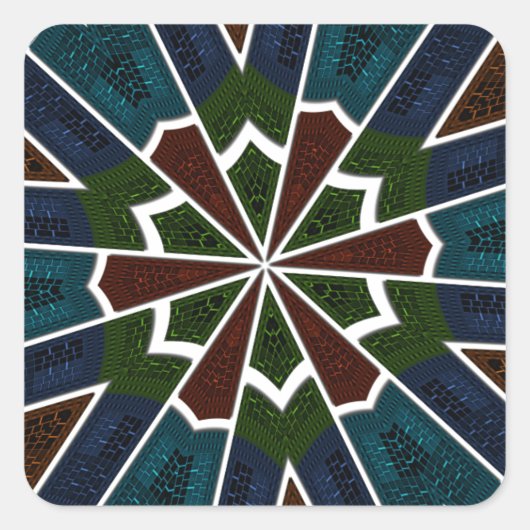 Sari Inspirierte Design mit komplizierten Details Quadratischer Aufkleber (Vorderseite)