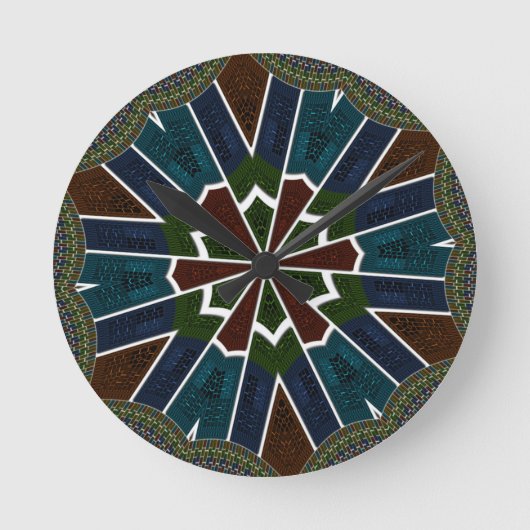 Sari Inspirierte Design mit komplizierten Details Runde Wanduhr (Vorderseite)