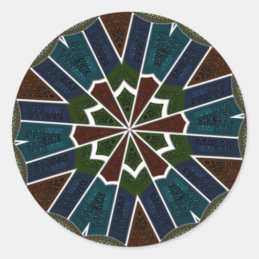 Sari Inspirierte Design mit komplizierten Details Runder Aufkleber (Vorderseite)