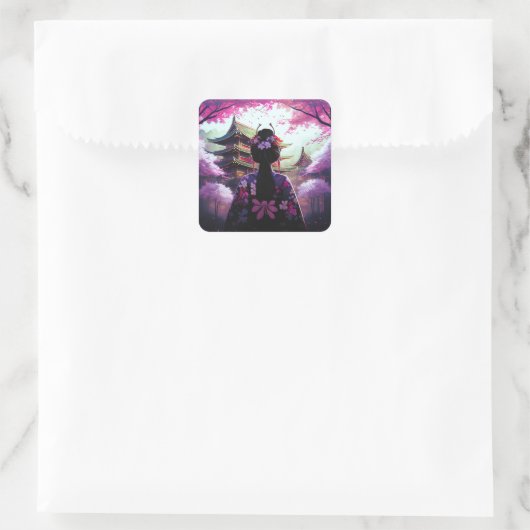 Sari Kirschblüten - Aufkleber (Tasche)