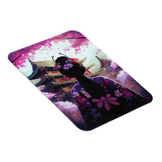 Sari Kirschblüten - Flexibler Fotomagnet Magnet (Rechte Seite)