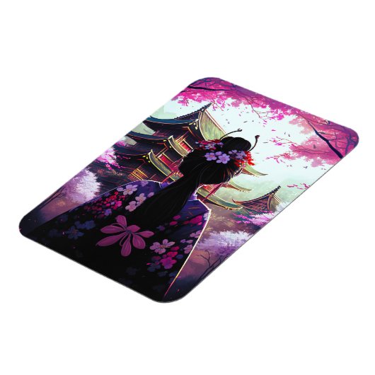 Sari Kirschblüten - Flexibler Fotomagnet Magnet (Linke Seite)