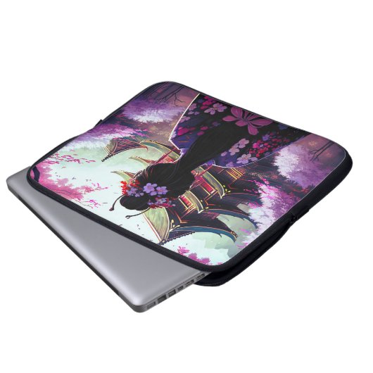 Sari Kirschblüten - Gerätehülle Laptopschutzhülle (Vorne Knopf)