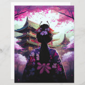 Sari Kirschblüten - Papierblatt (Vorne/Hinten)