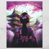 Sari Kirschblüten - Papierblatt (Vorderseite)