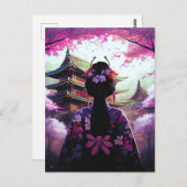 Sari Kirschblüten - Postcard Postkarte (Vorne/Hinten)