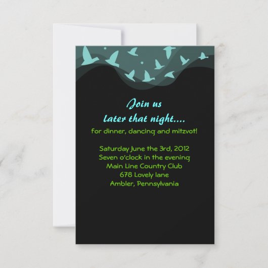 SARING VRDS Bar oder Bat Mitzvah Party Card Einladung (Vorderseite)