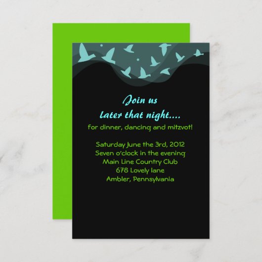 SARING VRDS Bar oder Bat Mitzvah Party Card Einladung (Vorne/Hinten)