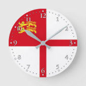 Sark Flag Runde Wanduhr (Vorderseite)