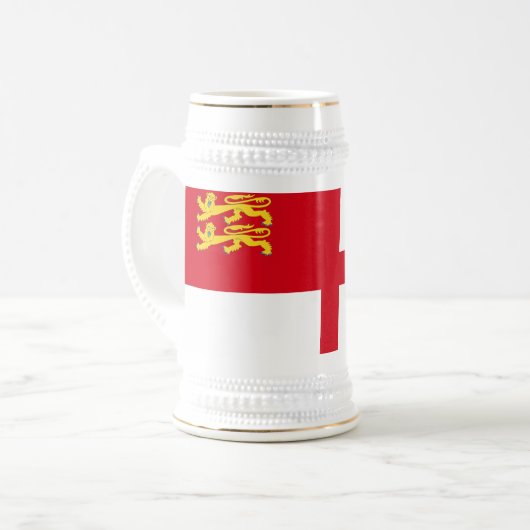 Sark-Flagge Bierglas (Vorderseite Links)