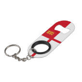 Sark-Flagge Mini Flaschenöffner (Vorderseite Schrägansicht)