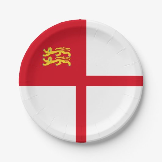 Sark-Flagge Pappteller (Vorderseite)