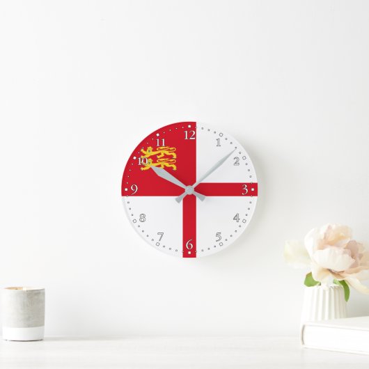 Sark-Flagge Runde Wanduhr (Zuhause)