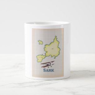 Sark Vintage-Stilkarte Jumbo-Tasse