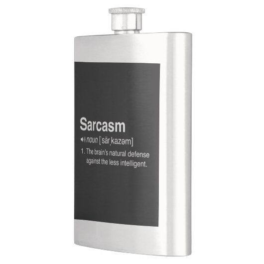 Sarkasmus-Definition Flachmann (Links)
