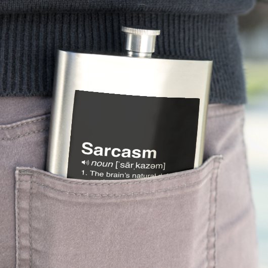 Sarkasmus-Definition Flachmann (Beispiel)